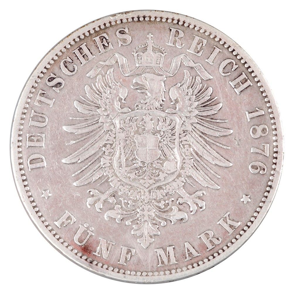 German States PRUSSIA 5 Mark KM 503 1876 A