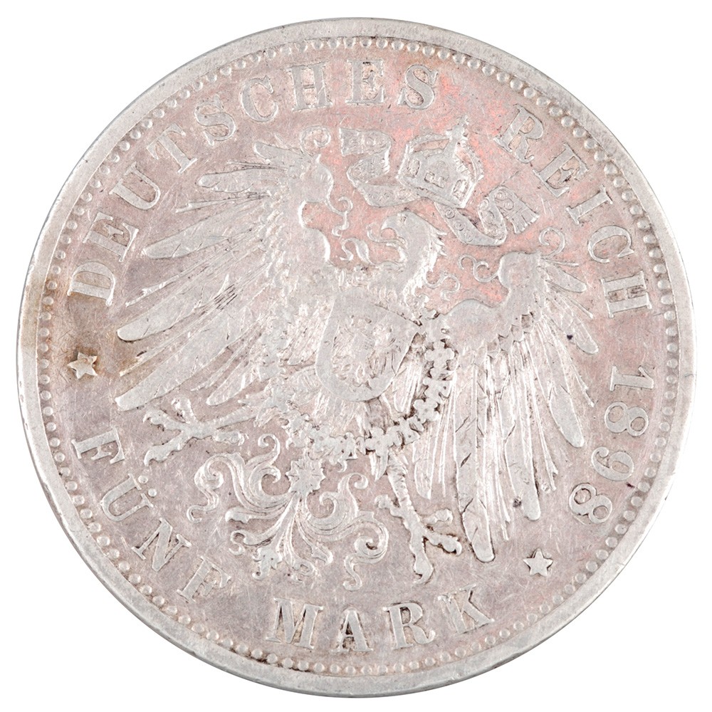 German States PRUSSIA 5 Mark KM# 523 1898