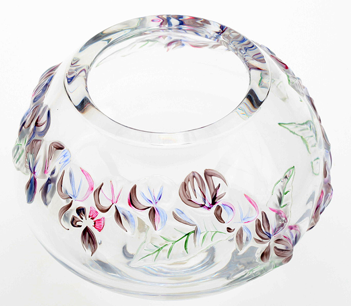 Lalique France High Relief Flower Bowl