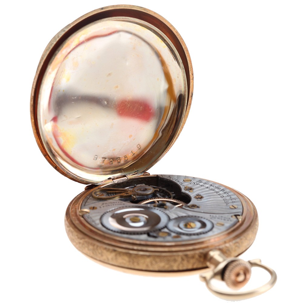 Illinois Grade 606 c1917 21j Pocket Watch in 14K Dueber 