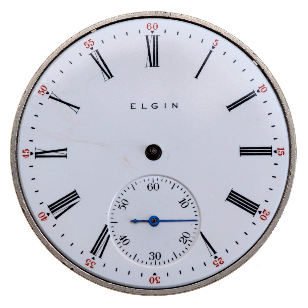 Elgin 12s 17j Grade 345 Model 3 Openface Pendant Set Nickel Movement